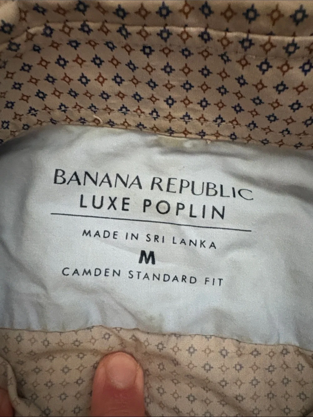 Banana Republic Men's Small-Print Gray Button-Down Shirt